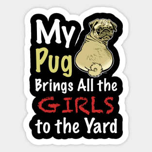 Pug butt girls Sticker